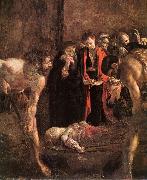 Caravaggio Burial of St Lucy (detail) fg oil painting artist