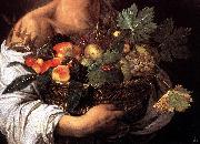 Caravaggio Boy with a Basket of Fruit (detail) fg oil painting artist