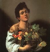 Caravaggio Youth with a Flower Basket oil painting reproduction