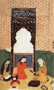 Bihzad the theophany through Layli sitting framed within the prayer niche China oil painting reproduction