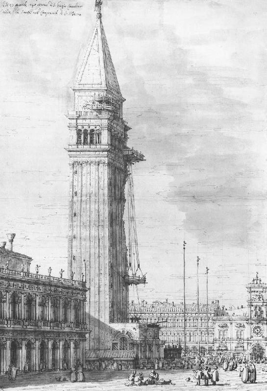  The Piazzetta: Looking North, the Campanile under Repair bdr