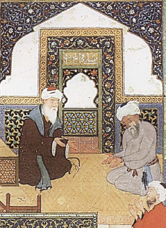  A shaykh in the prayer niche of a mosque